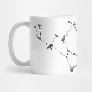 Orion The Hunter Constellation Roses and Hearts Doodle Mug